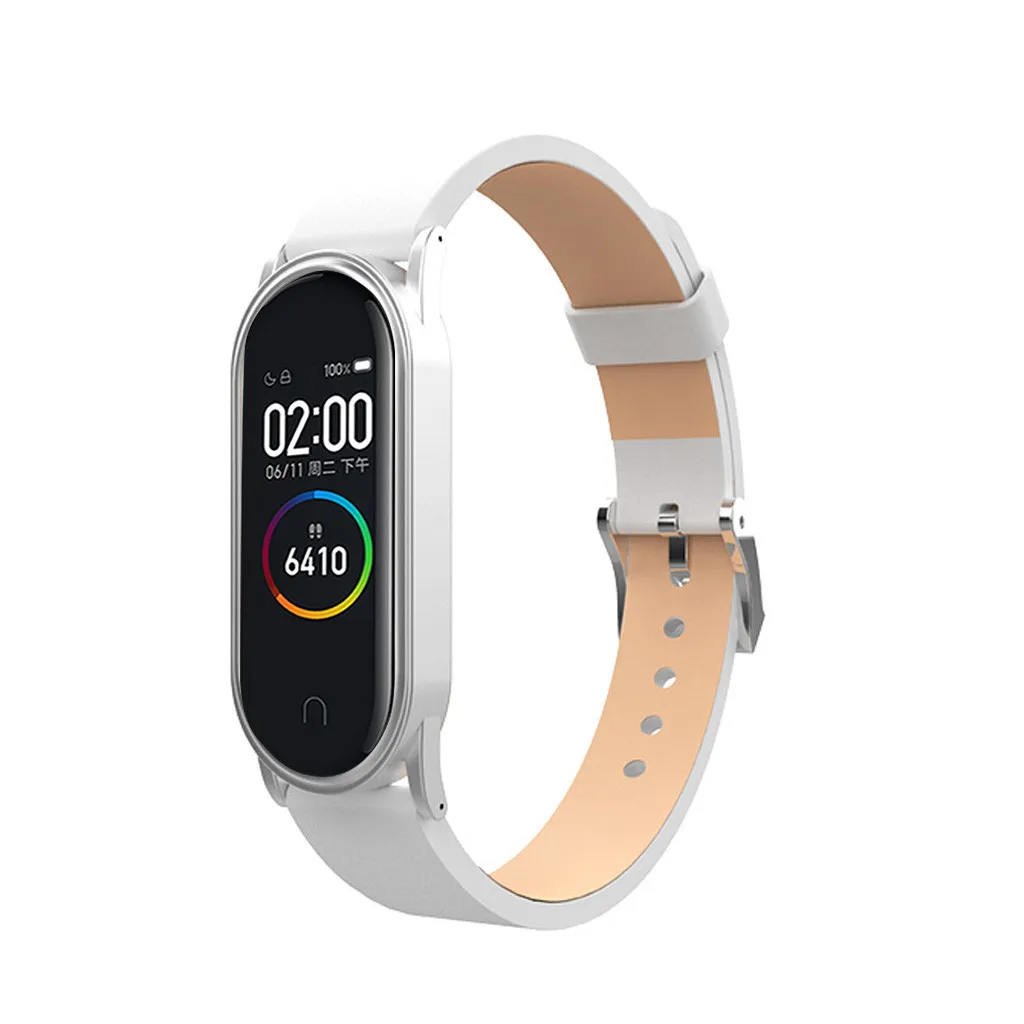 HIPERDEAL Замена кожаный ремешок, браслет+ металлический корпус для Xiaomi Mi Band 4 браслет вакуумная Кофеварка пряжка
