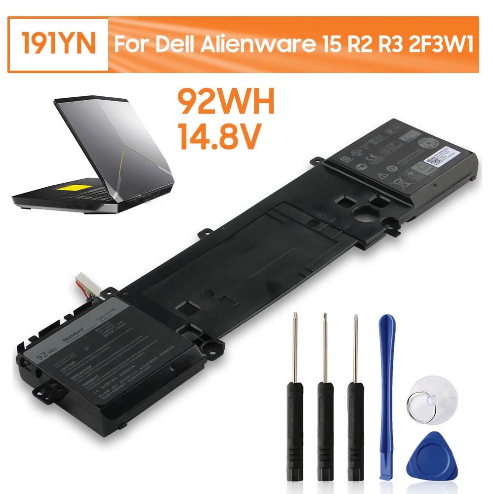 Оригинальная запасная батарея для ноутбука 191YN Dell Alienware 15 R2 17 R3 P43F P42F 2F3W1 6jhdv