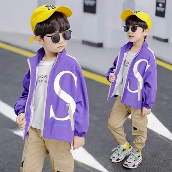 

2019 Autumn New Children's Spring and Autumn Coat Jacket Printing Cardigan Jacket Big Boy Long Sleeve Korean Version