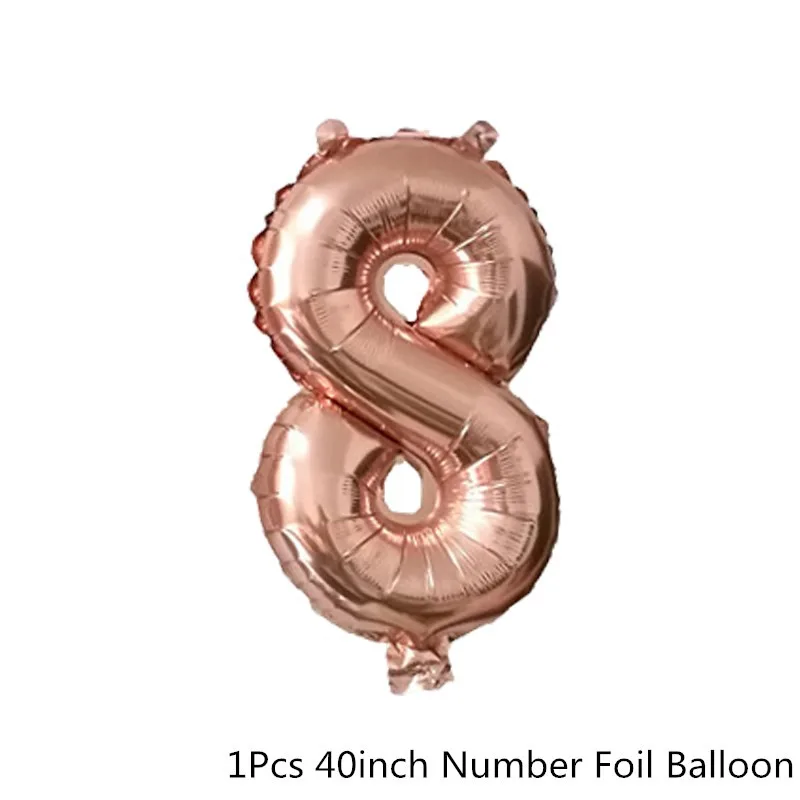Chicinlife Rosegold 0-9 цифры шар с днем рождения сердце шар взрослых юбилей 1st украшения для свадьбы и дня рождения поставки - Цвет: 8