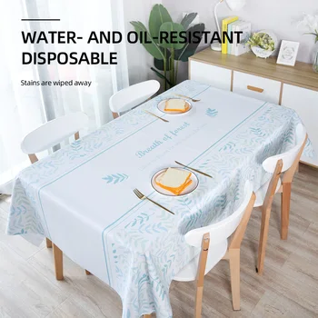 

Korean Style Table Cloth Rectangular PVC Waterproof Oilproof Cover Table Modern Home Decor Hotel Outdoor Wedding Party Banquet