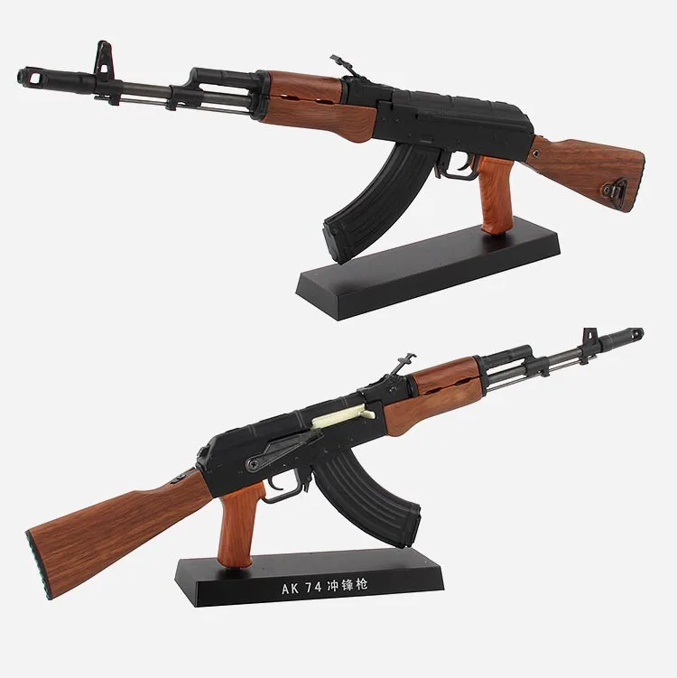 Goedkoop 13 Legering AK74 Gun Model Ak 47 Assault Rifle Kan Niet Schieten Ornament Collection Gift Voor Jongen