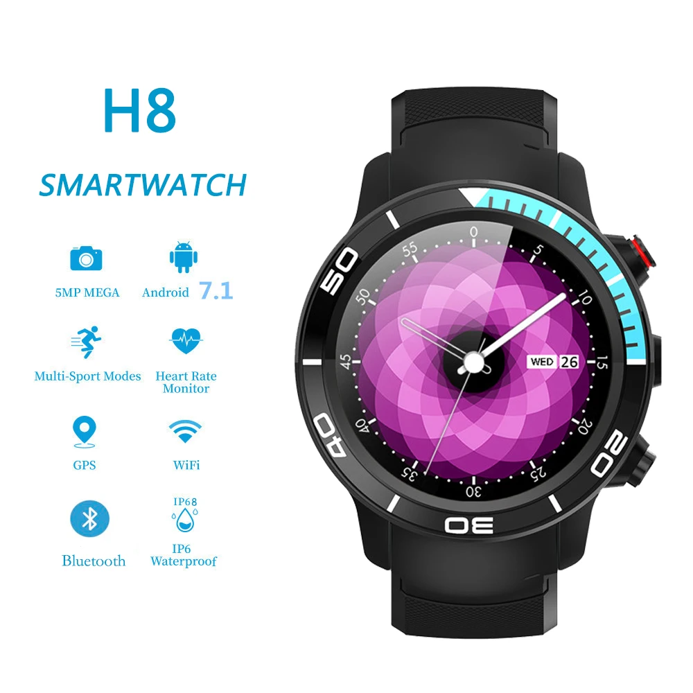 Умные часы H8 Android 7 1 MTK737 ГБ 16 монитор сердечного ритма 4G GPS умные для Samsung Gear S3 HUAWEI