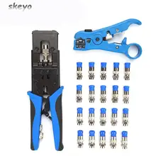 

1pc Durable Coax Compression Crimper Tool BNC/RCA/F Crimp Connector RG59/58/6 Cable Wire Cutter Adjustable Crimping Plier