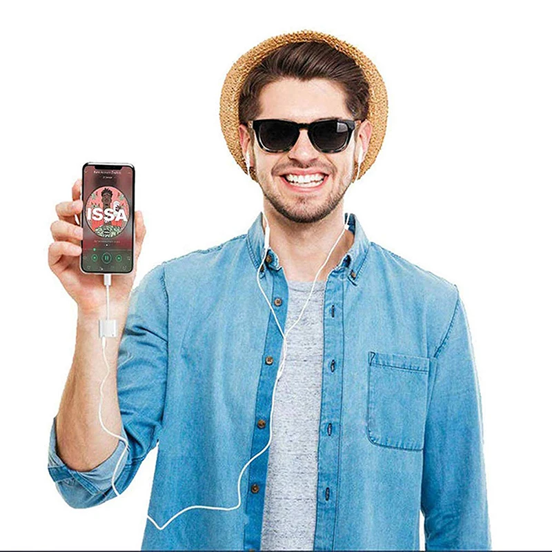Кабель адаптера для наушников для iPhone 11 Pro XS MAX XR X 8 Plus наушники пол конвертер 2 в 1 Зарядка 3,5 мм разъем Aux сплитер