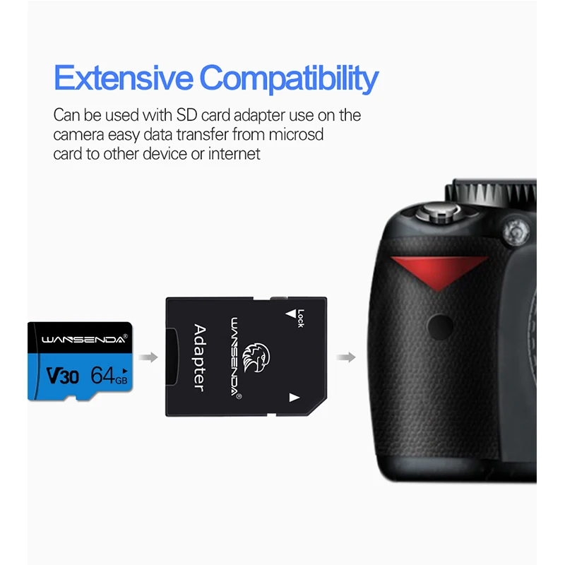Wansenda Micro SD карта памяти 4 ГБ 8 16 32 64 128 256 TF Бесплатный адаптер розничная