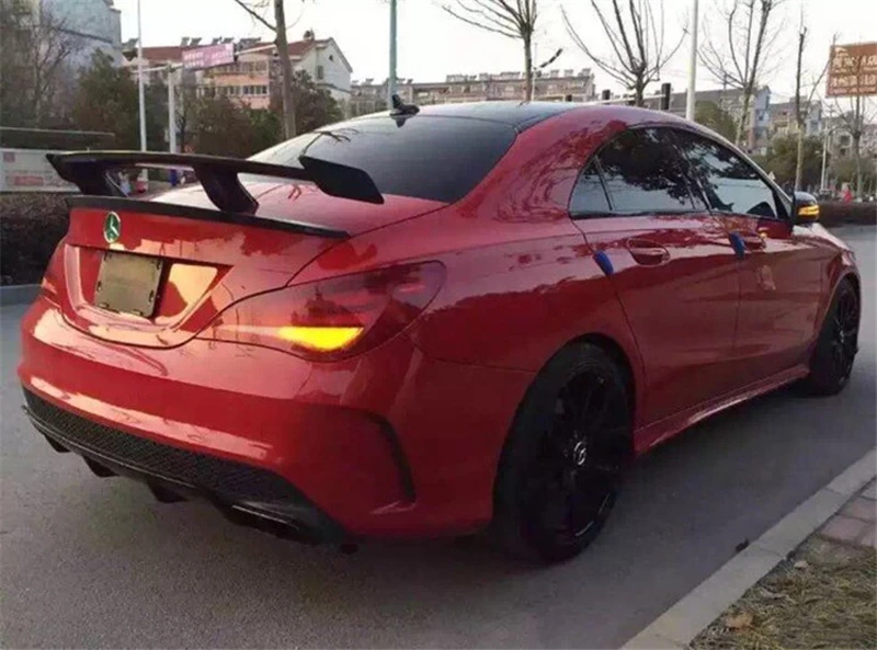 Использовать для Mercedes-Benz Cla спойлер 2013 14 15 16 17 18 19 лет W117 глянцевый углеродного волокна задний GT Крыло AMG стиль спойлер, аксессуары