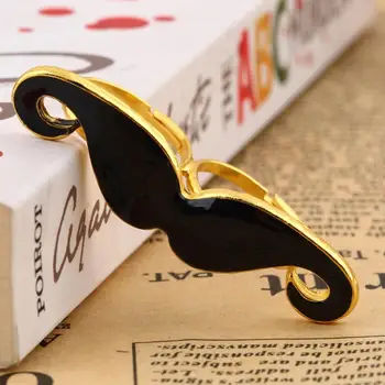 

Vintage Handlebar Mustache beard Moustache Two Finger Adjustable Double Ring