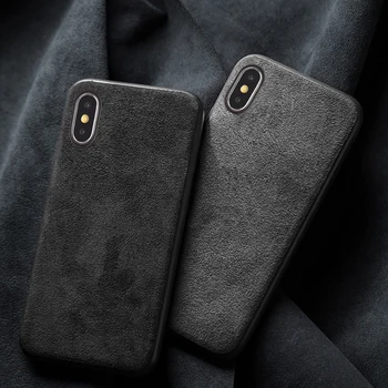 

Phone Cases For IPhone X Xs Max XR Case Suede Leather Soft TPU Silicone Edge Back Cover For IPhone 6 6S 7 8 Plus 7P 8P Case