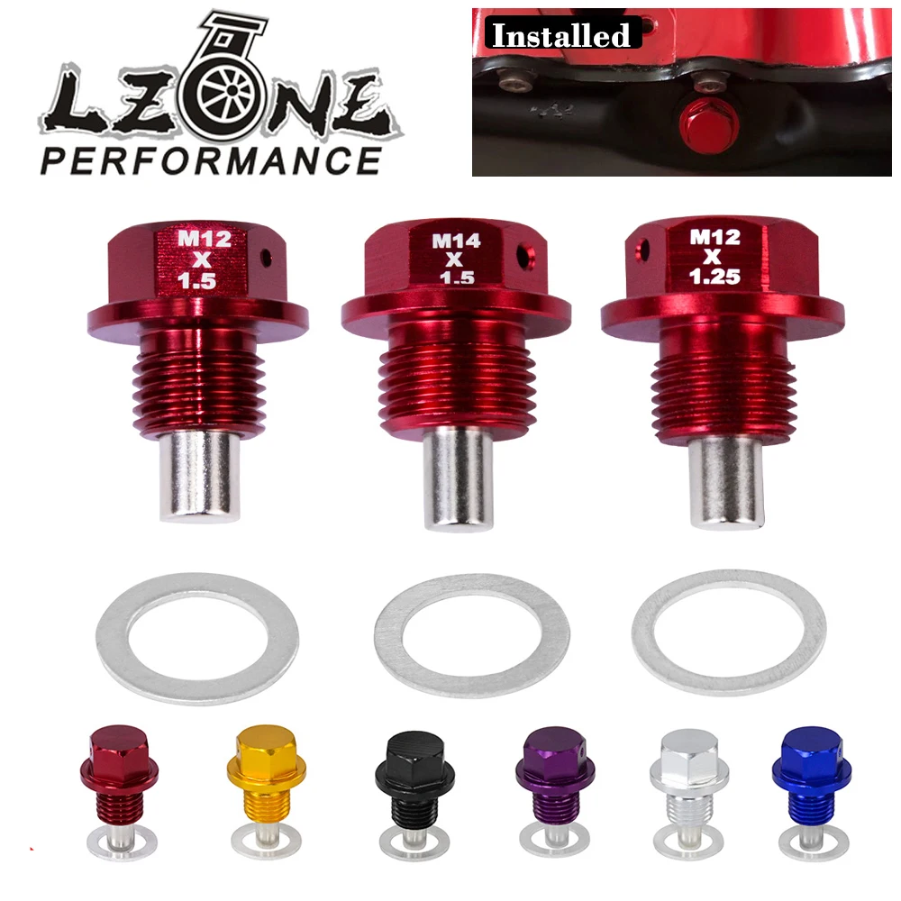 LZONE M12x1.5 M12x1.25 M14x1.5 Магнитная сливная пробка и гайка для масла (доступно много
