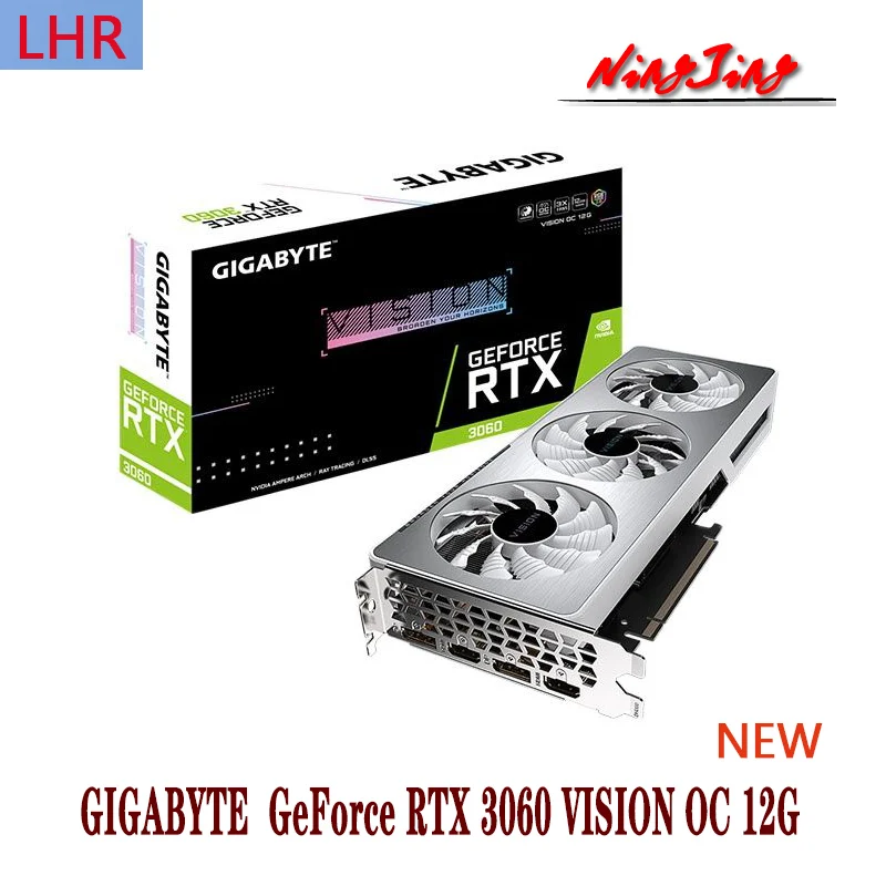 GIGABYTE GeForce RTX 3060 VISION OC 12G 15000 МГц бит GDDR6 ATX RTX3060 12 Гб Поддержка AMD Intel Настольный ЦП LHR