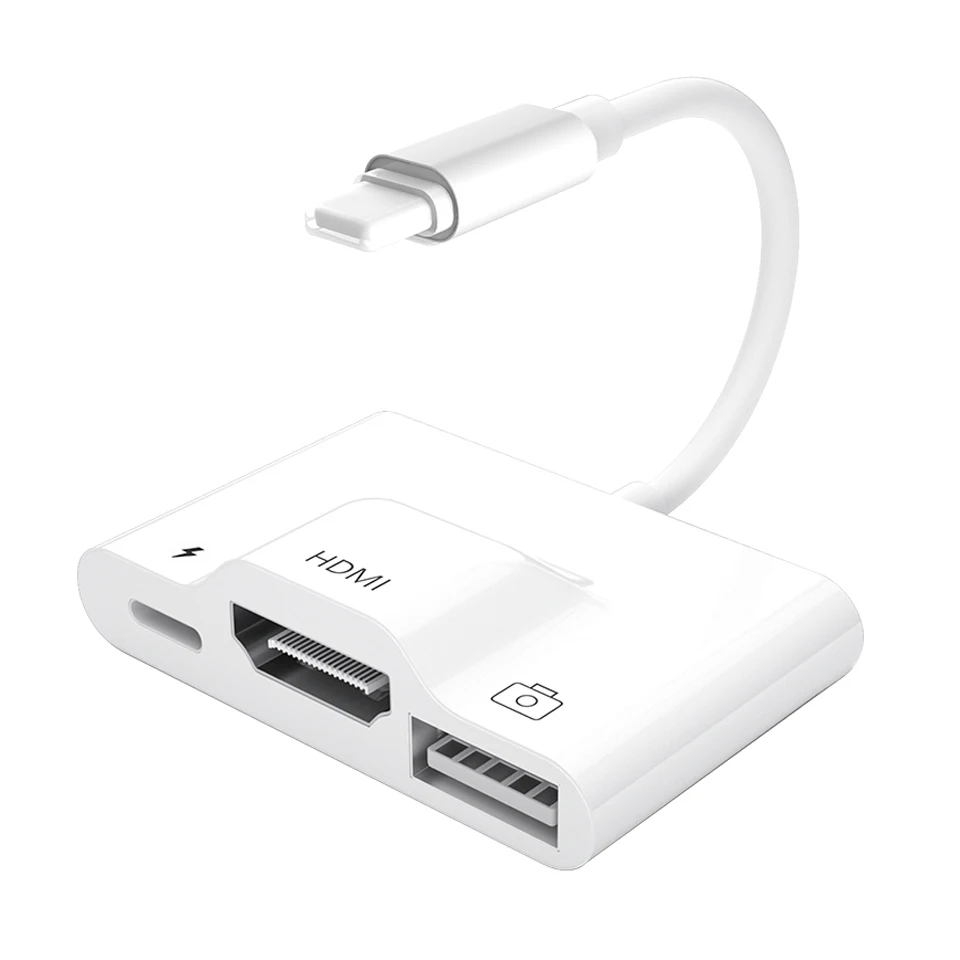 Адаптер Lightning/HDMI для iPhone 12 X XR 11 8 iPad Pro 1080P | Мобильные телефоны и аксессуары