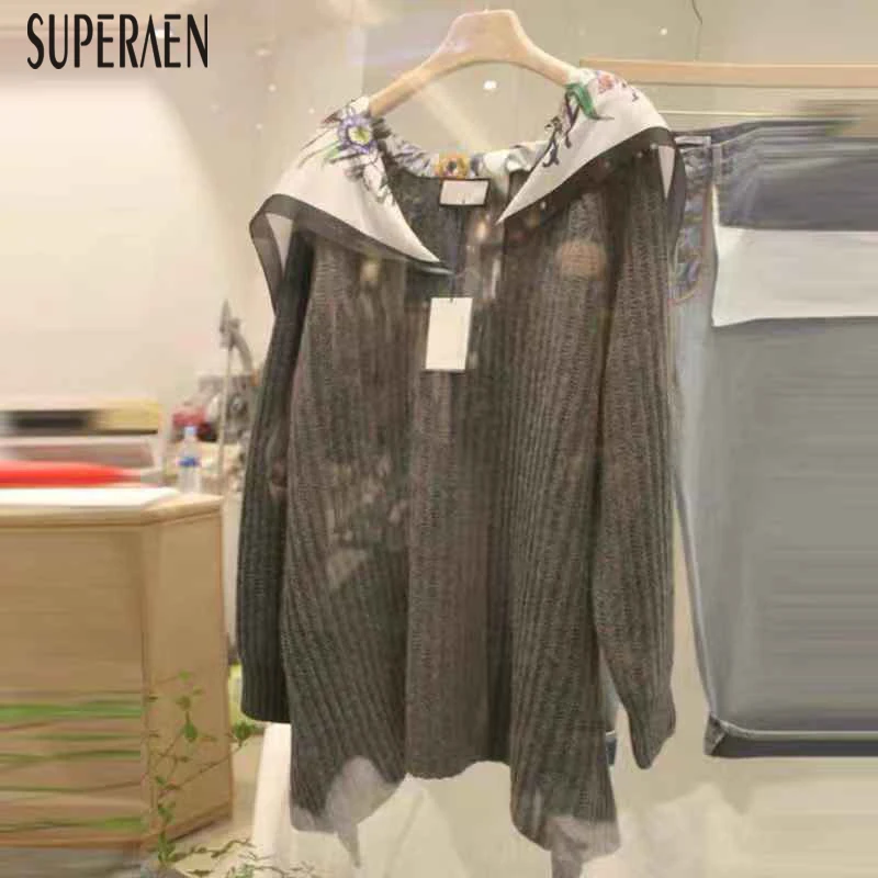 SuperAen Мода осень и зима Новые пуловеры, свитер женский корейский стиль Дикий женксие кофты с длинными рукавами модные топы