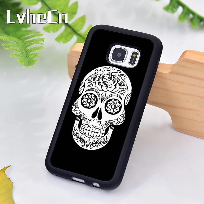 LvheCn Mexican Sugar Skull Phone Case For Samsung Galaxy S9 S8 S10 Plus Lite S6 S7 Edge S5 Note 7 8 9 10 Coque |