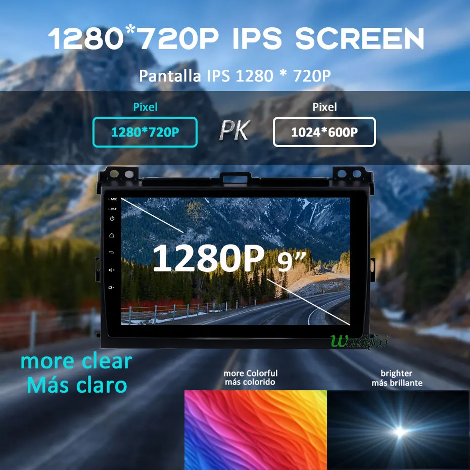 Carplay 1280*720P Android 9,0 4G 64G gps радио для Toyota LAND CRUISER Prado 120 Lexus GX470 Навигация ips экран стерео без DVD