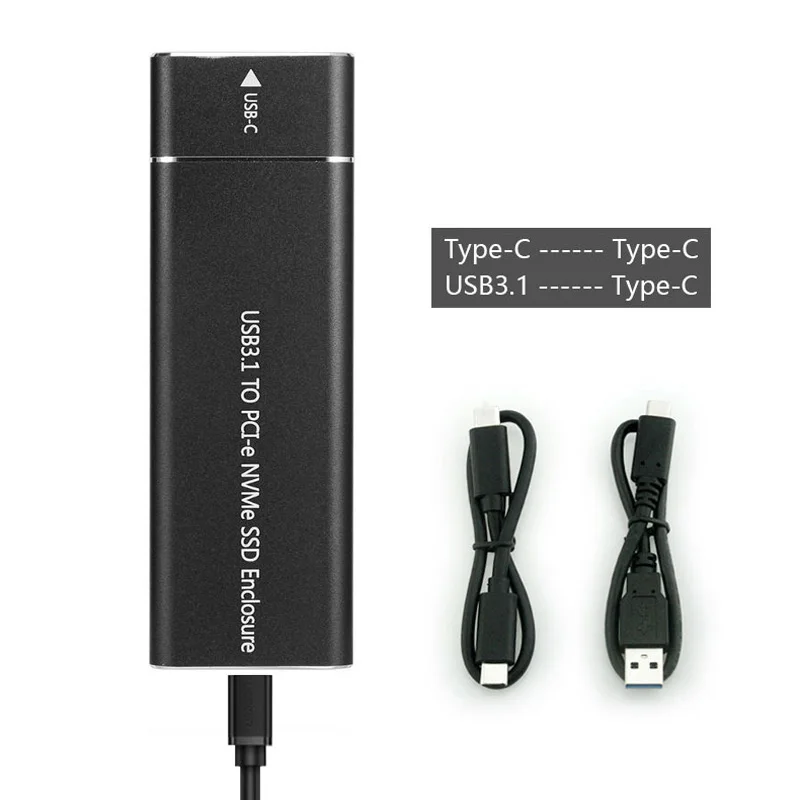 PCI-E SSD USB3.1 tipo C a m2 M clave NVMe PCI-E carcasa de disco duro 10Gbps 2280 HDD caja móvil ca