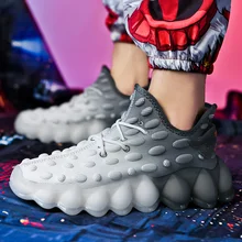 Men's Running Shoes Knit Mesh Casual Sneakers Non-Slip Breathable Sports Tennis Shock Absorption Male Walking Shoes