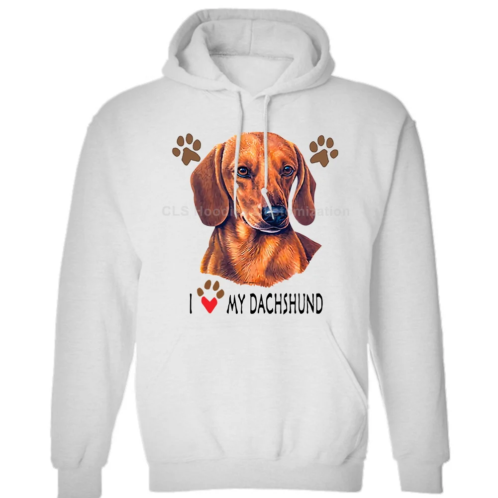 Унисекс такса I Love My Одежда для собак Love Pup мультфильм мужские нейтральные(женские) зимние толстовки кофты с капюшоном