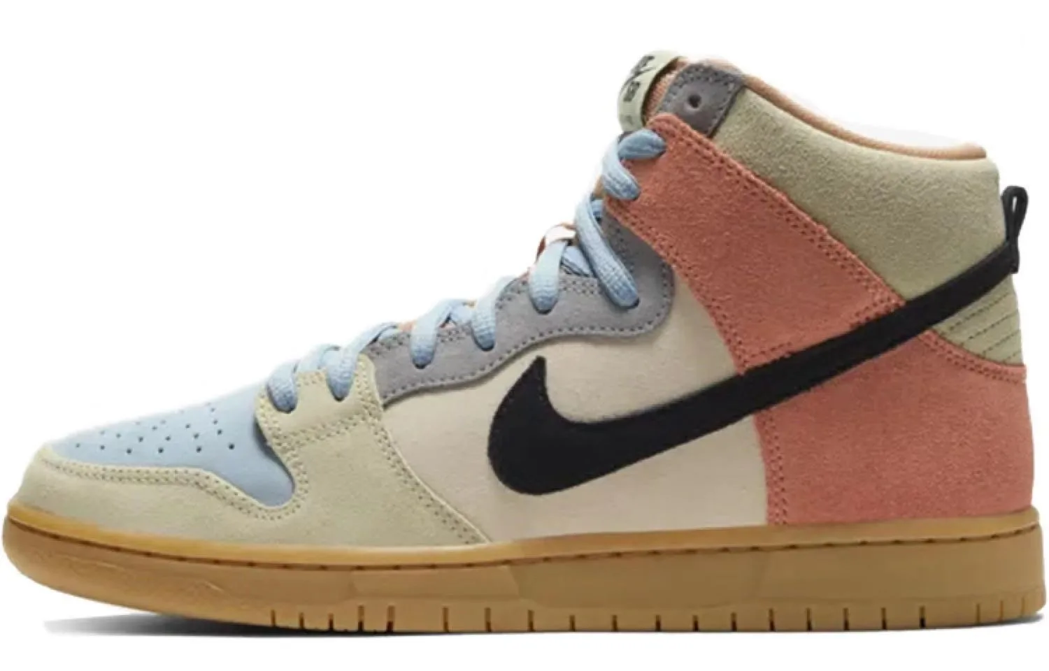 Новинка кроссовки Dunk SB высокого спектра с вышивкой голубые и оранжевые