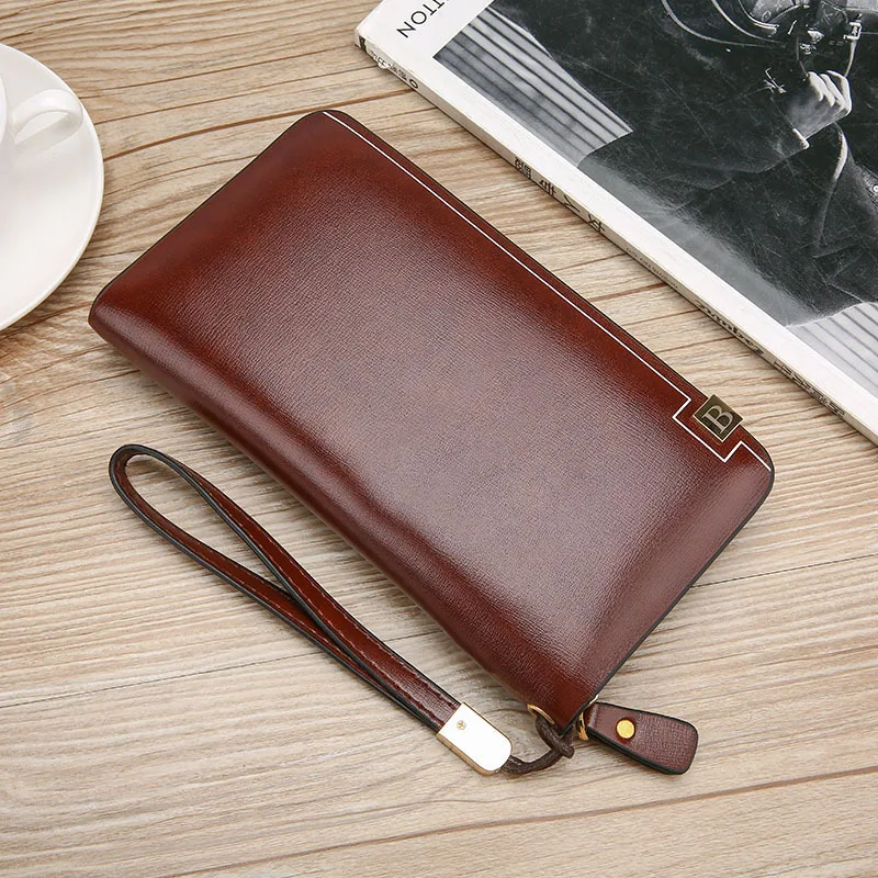 

Men's Cowhide Clutch Casual Leather Wallet Long Handbag Men Cowhide Men's Bag Clutch Bag