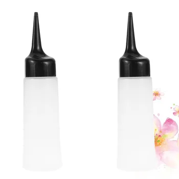 

2 Pcs Hair Dye Bottles Hair Coloring Shampoo Bottles Dry Cleaning Bottles Refillable Containers for Salon (Black White)