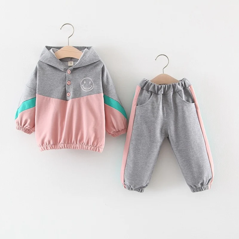

Casual Autumn Girls Clothes Set Long Sleeve Hooded Pullover Sweatshirt+Long Pants Trousers 2pcs Kids Tracksuit Sport Suit S9443
