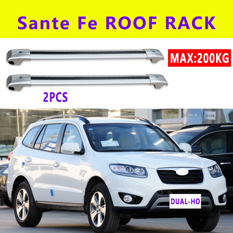 2pcs Roof Bars For Hyundai Santa Fe 20062012 Aluminum Alloy Side Bars Cross Rails Roof Rack
