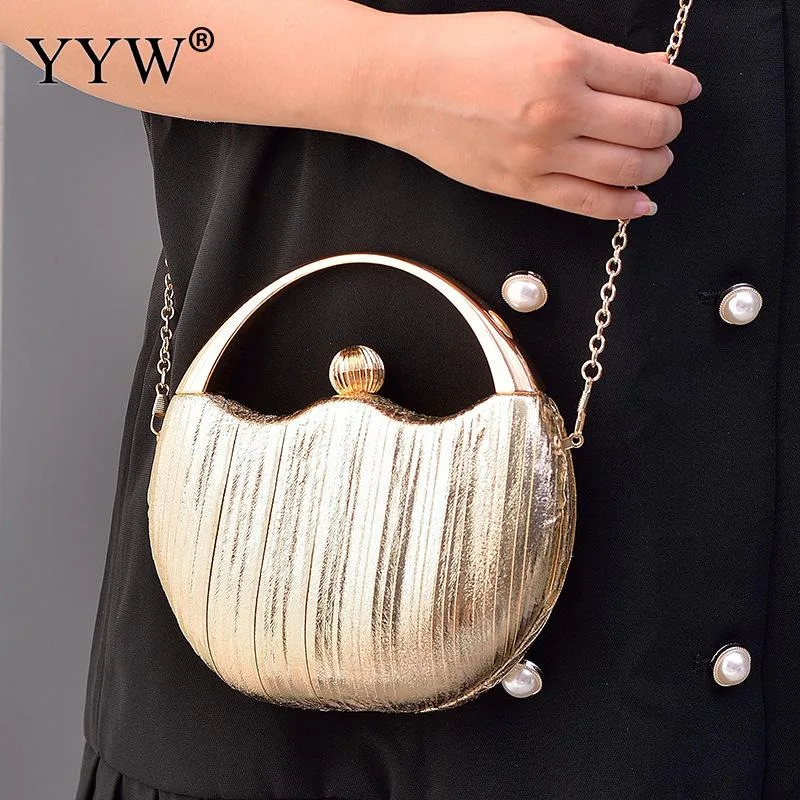 Sequined Acrylic Round Handbag Clutch Purses for Women Evening Bags Sparkling Shoulder Messenger Party Bag Box pochette Femme