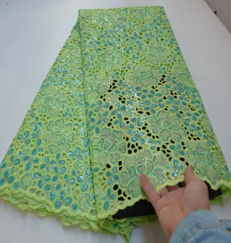 

African Organza Lace Handcut African lace fabric beautiful Nigeria garment sewing lace fabric with lots of sequins and stone