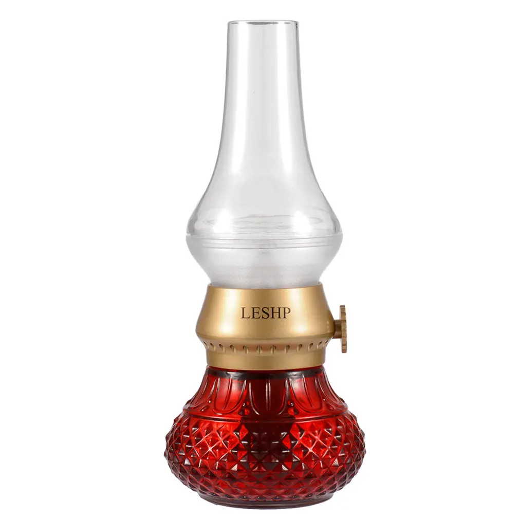 Retro Blow USB Rechargeable Blowing Control Adjustable Brightness LED Nightlight Table Lamp for Indoor & Outdoor