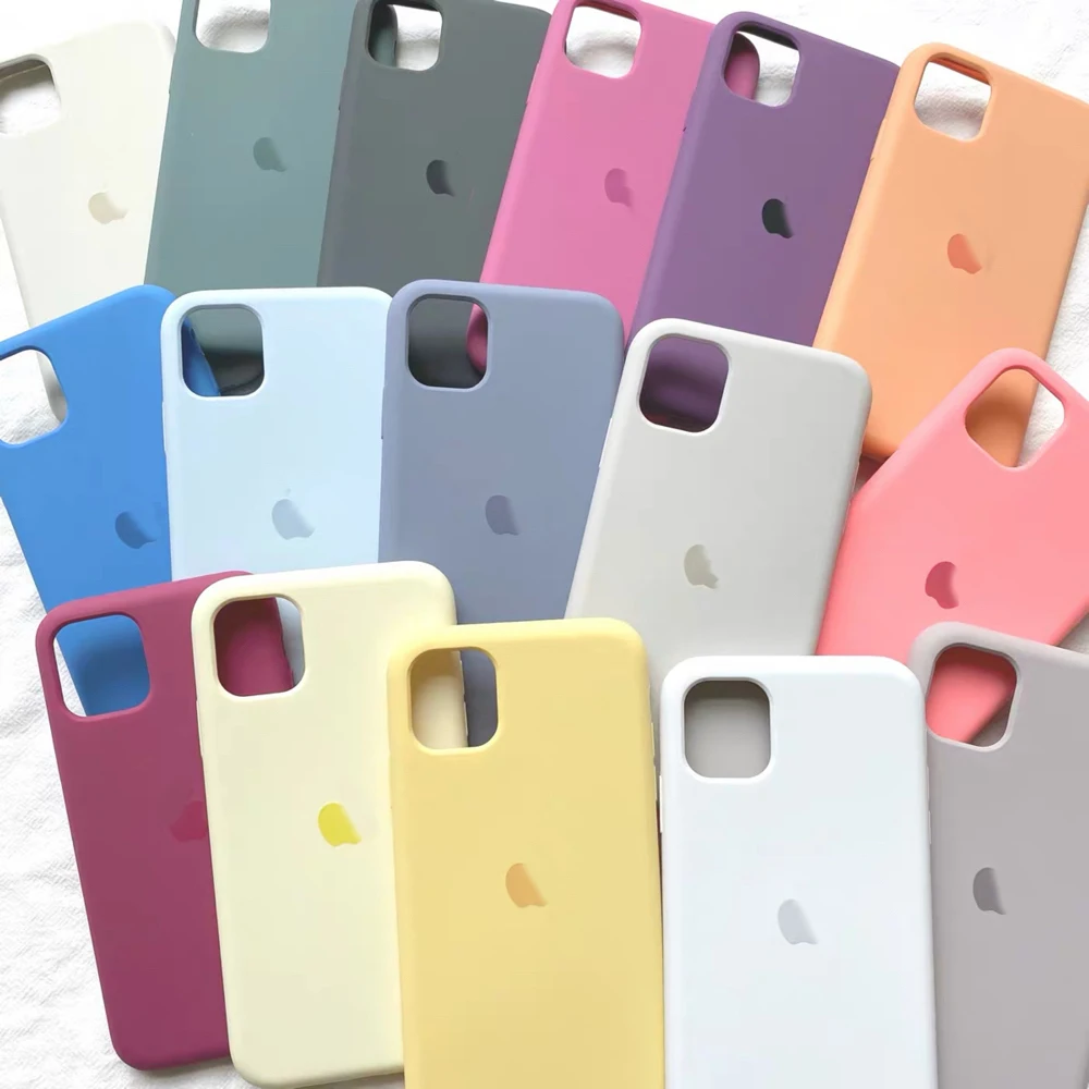 Official Original Silicon Logo Case For iphone se 2020 X XR XS Max 6 6s 7 8 12 mini Case For Apple iphone 11 pro max 12 pro Case