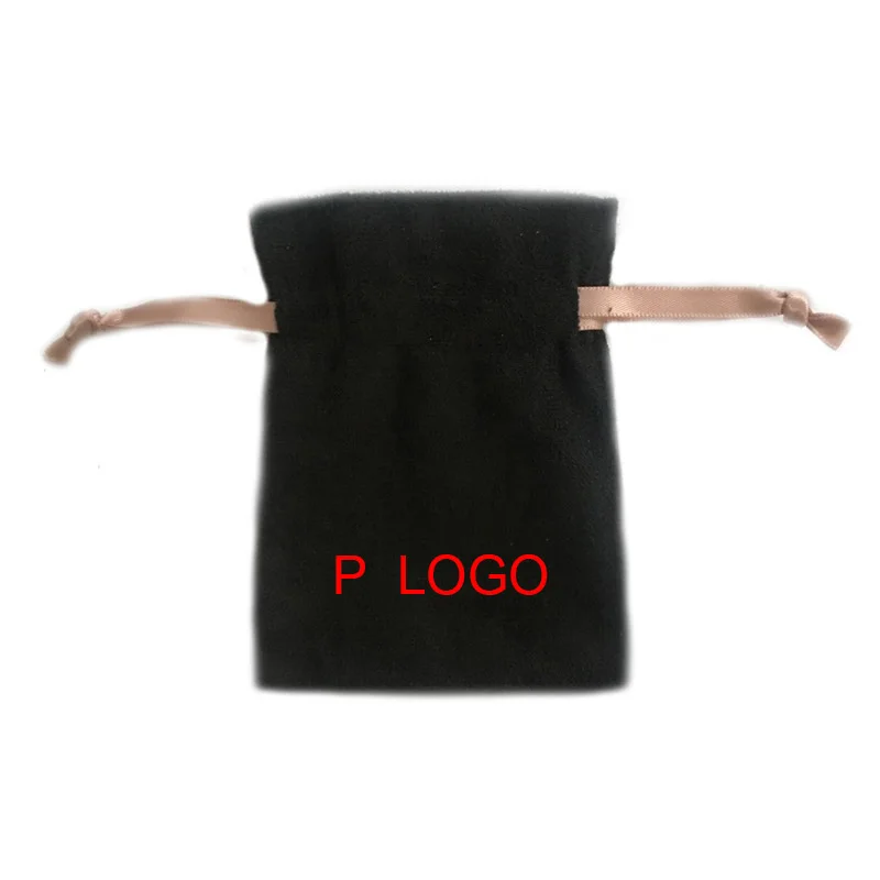 

Black Flannel Pink Ribbon Original Pans Logo Bag Pouch For Pendant Bead Charm Bracelet Fine Jewelry Gift Bags Outer Package