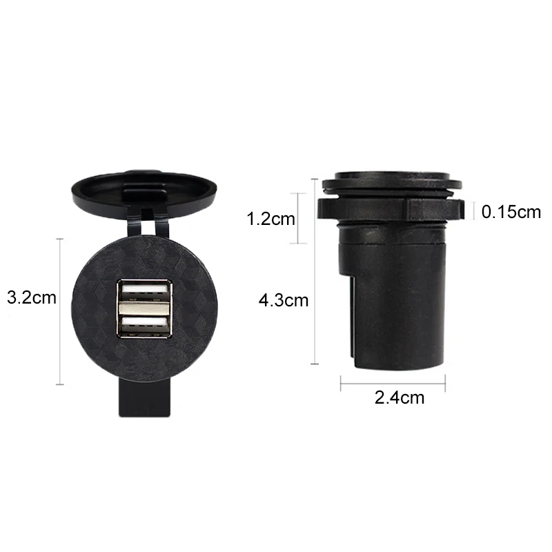 Зарядное устройство с 2 портами USB вольтметр панель водонепроницаемое зарядное