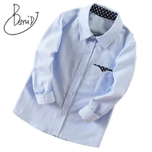 Низкая цена, рубашка с карманами для мальчиков, Детская Повседневная рубашка с отложным воротником Camisa, одежда детские однотонные хлопковые топы, рубашка детская одежда