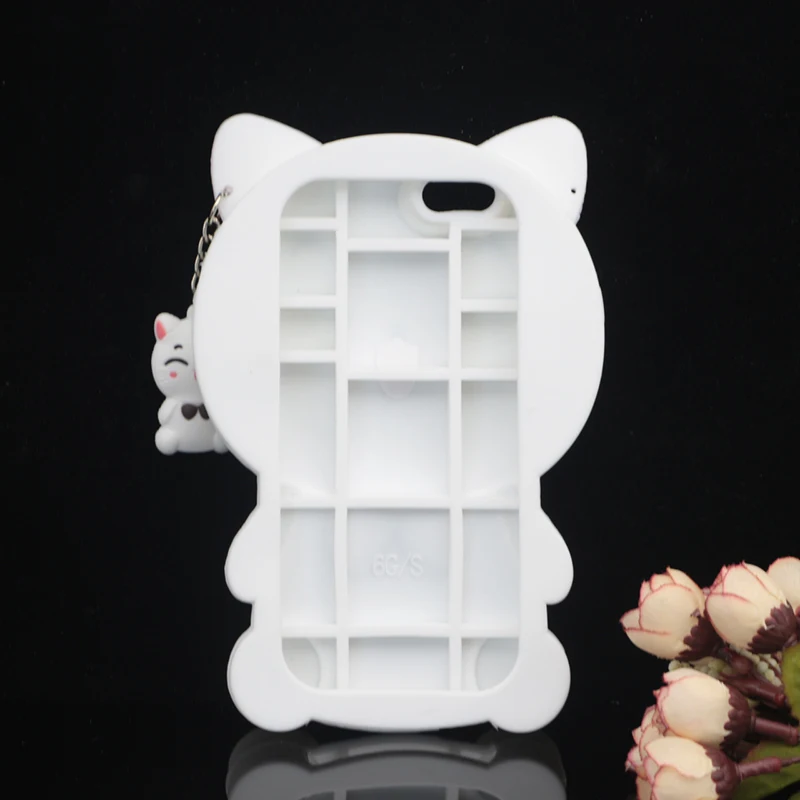 Силиконовый чехол с 3D рисунком кота для iPhone 5, 5S, 7 Plus, 6, 6 S, 7, 8 Plus, X, XR, XS Max, мягкий чехол для телефона