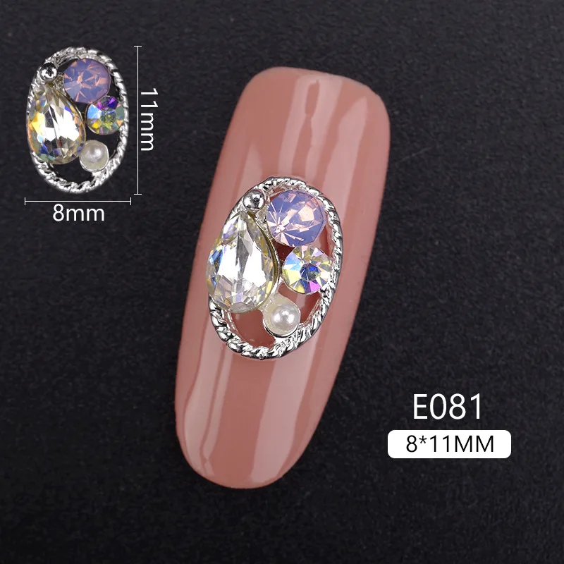 E81 10 шт Овальные амулеты, красивые блестящие ногти, амулеты, ювелирные изделия, 3D дизайн ногтей, декоративные стразы для ногтей, аксессуары для ногтей, драгоценные камни для ногтей - Цвет: E81