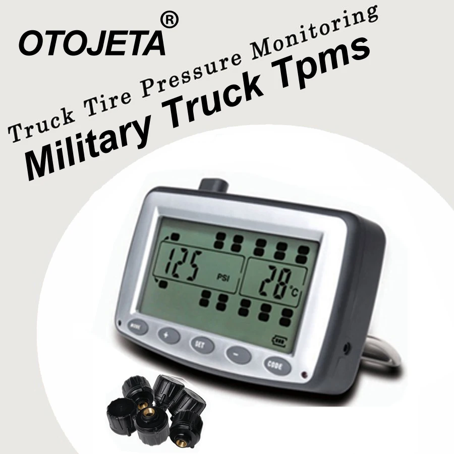 Шины для военного грузовика, система мониторинга давления в автомобиле, TPMS 4, внешние датчики для грузовиков, прицепов, RV, автобусов, миниатю... Шины для военного грузовика, система мониторинга давления в автомобиле, TPMS 4, внешние датчики для грузовиков, прицепов, RV, автобусов, миниатю...