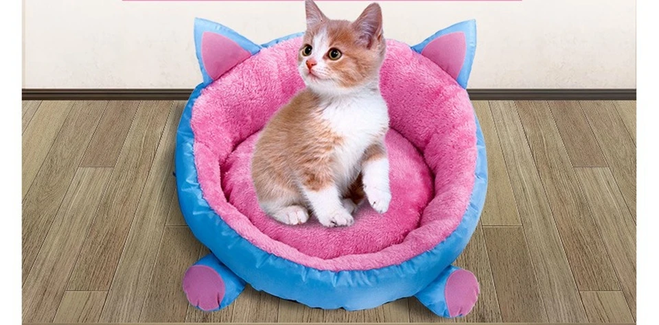 Кошачий наполнитель, хлопковый питомник, Съемный и моющийся домик для маленьких собак, четыре сезона, универсальный плюс бархатный собачий коврик для домашних животных, принадлежности