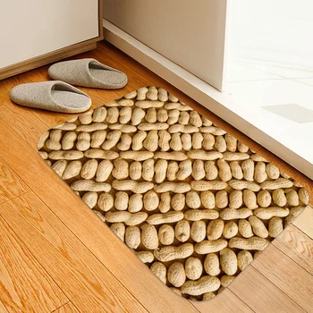 

Home Decor 3D Peanut Bathroom Mat Rug Soft Crystal Fleece Anti-skid Kitchen Bedside Area Rug Balcony Doormat Living Room Carpets