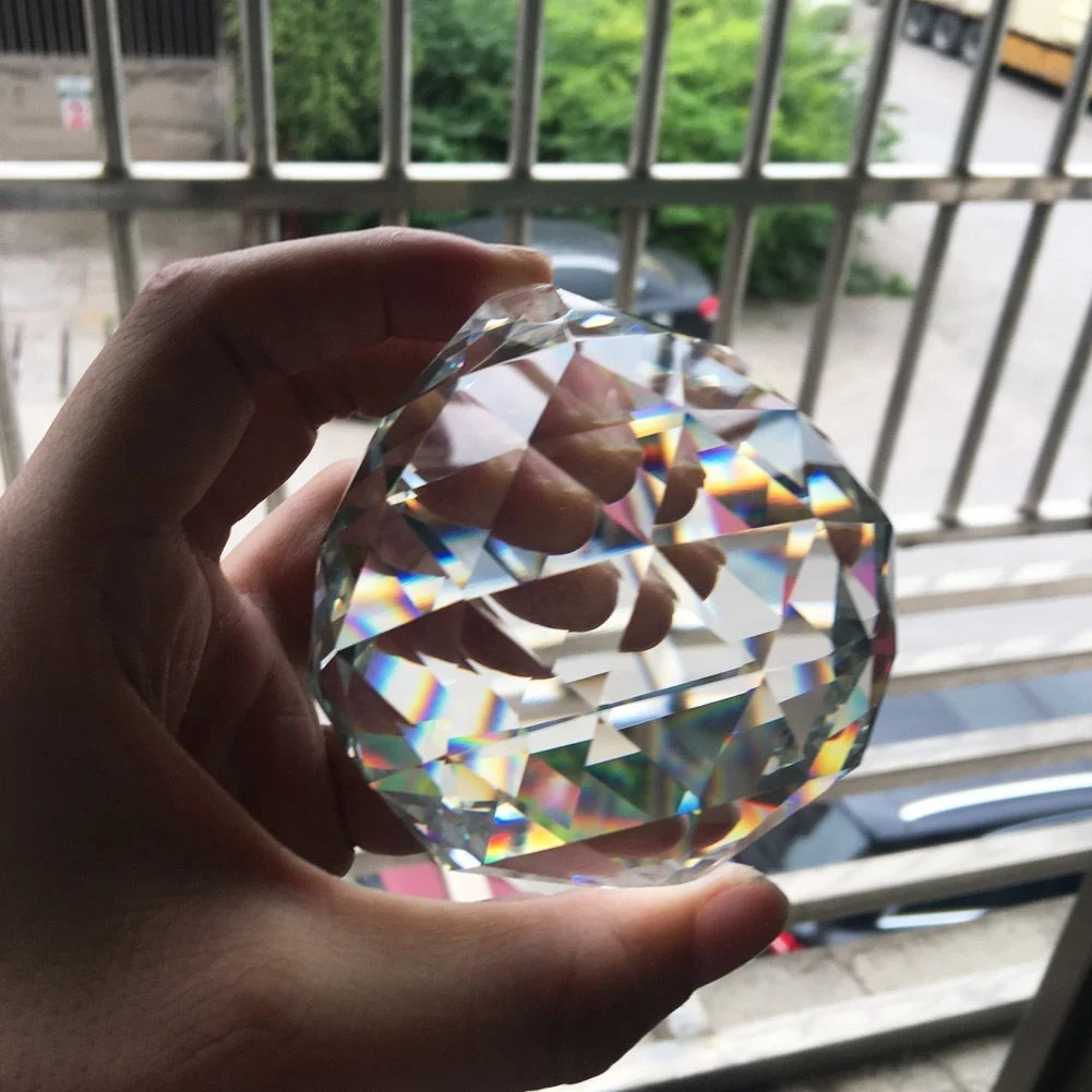 5Pc Amber Chandelier Crystal Sphere Ball Prisms Suncatcher Lighting Decoration 