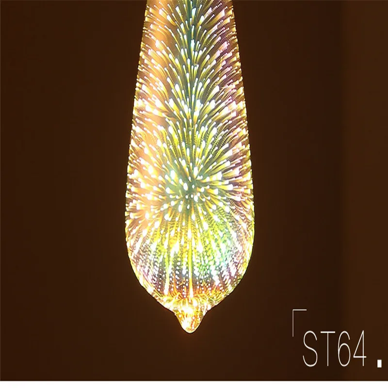 

110 220V ST64 G95 G80 G125 A60 Bottle Heart E27 Night Light Led Light Bulb 3D Decoration Bulb Firework Holiday Lights Novelty