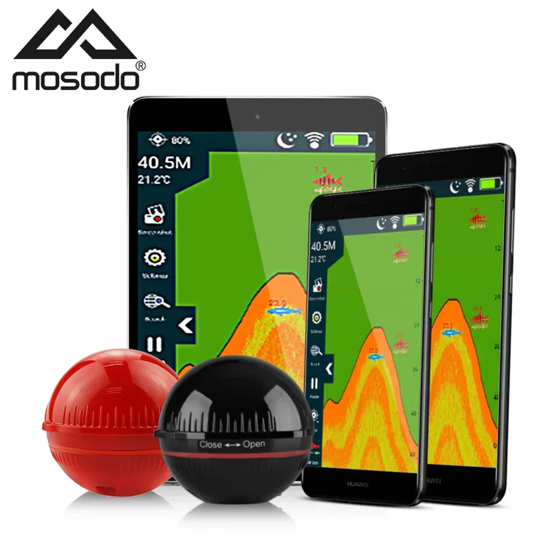 Mosodo Wireless Sonar Fishing Finder 48m/160ft Water Depth Smart Phone Fish App Lake Sea Tackle IOS & Android | Спорт и
