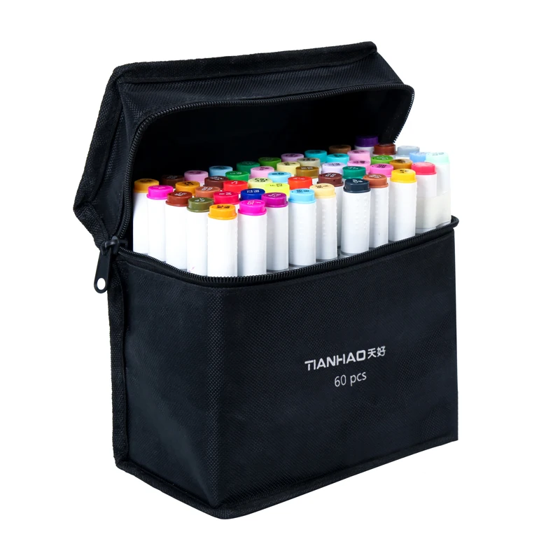 973.42руб. 47% СКИДКА|Художественный маркер 30/40/60/80/168 Цвета на спиртовой основе Ручки Маркеры двойная головка эскиз маркеры кисточки ручка для рисования манга дизайн товары для рукоделия-in Маркеры для рисования from Офисные и школьные принадлежности on AliExpress 