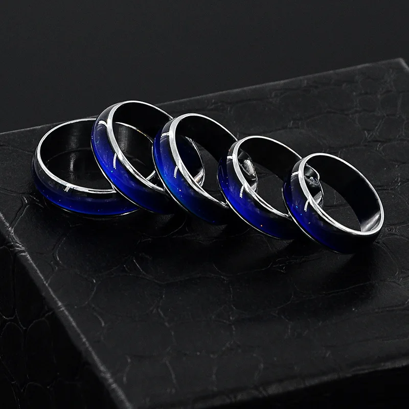 

Unisex Popular Color Change Mood Finger Ring Emotion Feeling Changeable Ring Temperature Control Color Rings For Women Men