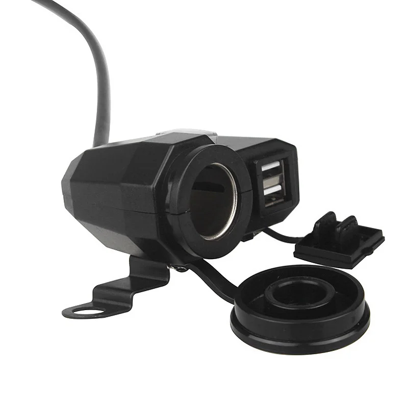 Водонепроницаемое зарядное устройство для мотоцикла и автомобиля с двумя USB
