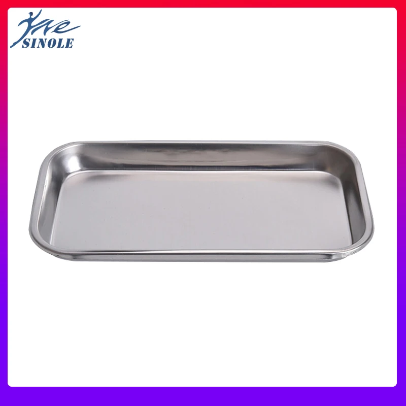 

1PC Dental Stainless Steel Medical Tray Square Plate tools tray Instrument Tool operation tray surgical treatment plate