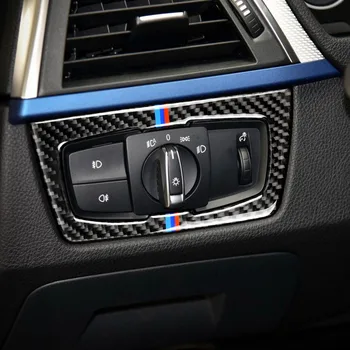 

Headlight Switch Buttons For BMW F30 F34 Car StylingCarbon Fiber Decorative Frame Cover Trim Dashboard Interior Molding Sticker