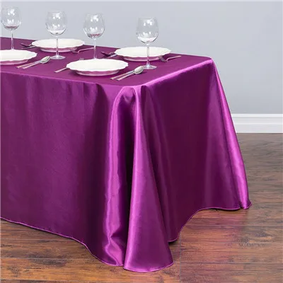 Салфетка на свадьбу белая атласная скатерть квадратная скатерть накладка на стол Свадебная вечеринка украшение на день рождения отеля - Цвет: 13 purple wine