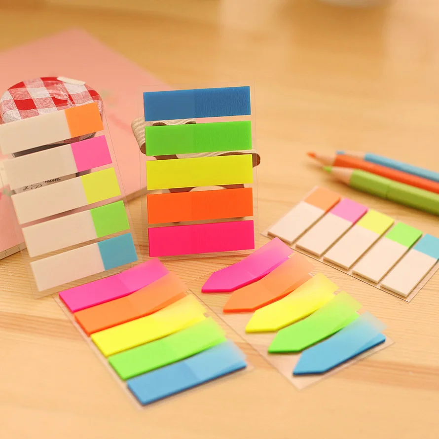 

Cute Rainbow Memo Pad Sticky Notes Index Candy Color Tag Memo Pad Label Bookmark Sticker Sign Planner School Stationery Supplies