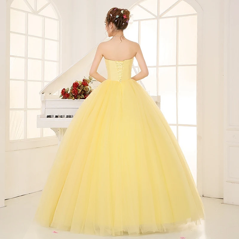Очаровательные платья Quinceanera желтого цвета украшенный блестками и бисером Пышное бальное платье Тюль Выпускной Дебютант 16 15 сладкий 16 платье